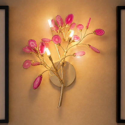 Contemporary Agate Wall Light Metal Fixture Wall