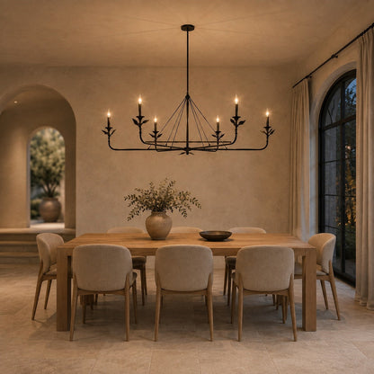Branching Leaf Chandelier Antique Brass Metal LED