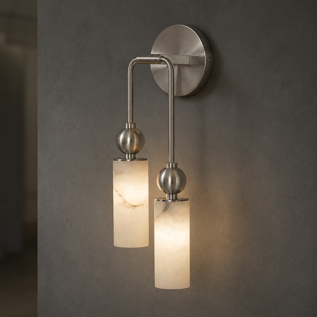 Flush Mount Glass Wall Light Adjustable LED Sconce