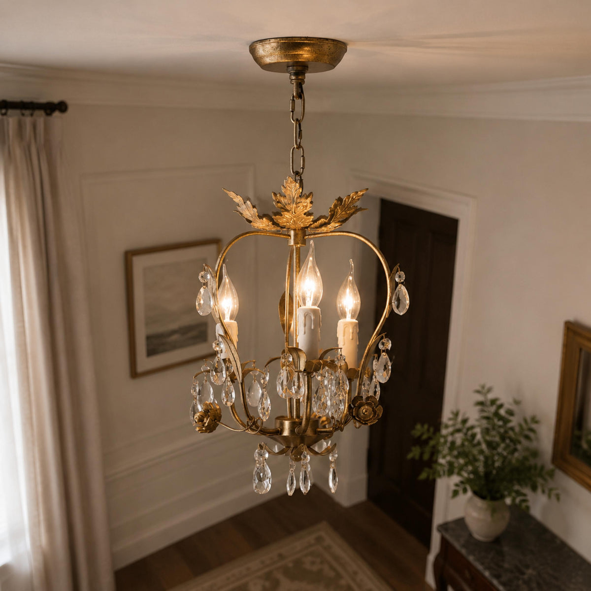 Crystal Chandelier Pendant Light Fixture LED Hanging