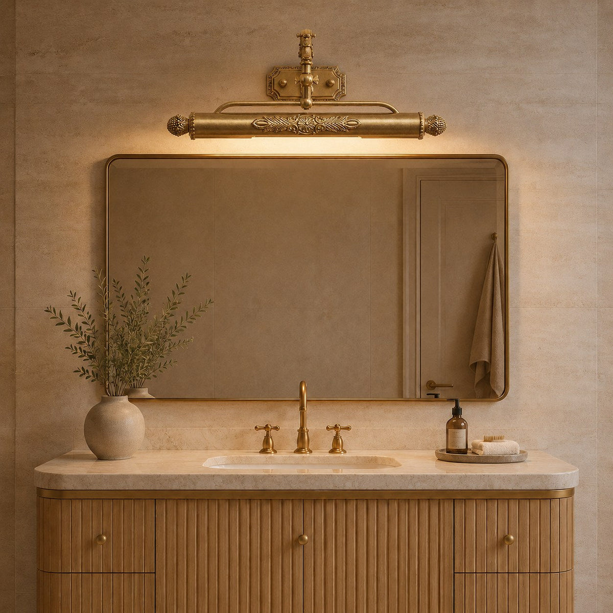 Adjustable Brass LED Wall Sconce 45–76cm Bedside & Living Room Light