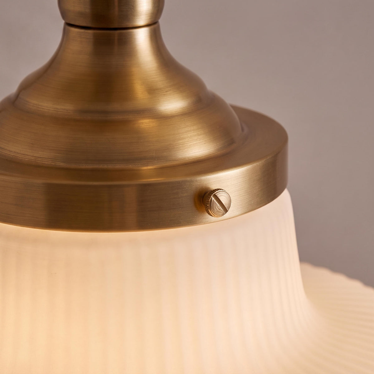 French Vintage Glass LED Flush Mount Ceiling Light Copper Warm White