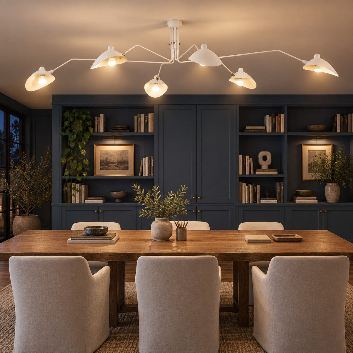 Adjustable Multi-Arm LED Flush Mount Ceiling Light Metal 3 or 6 Light