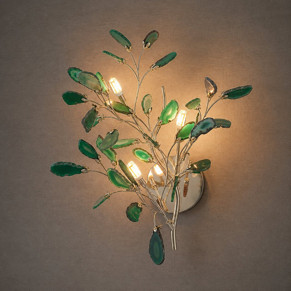 Contemporary Agate Wall Light Metal Fixture Wall