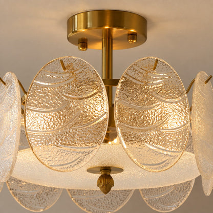Copper Multi-Head LED Flush Mount Ceiling Light 5 to 8 Light Warm White