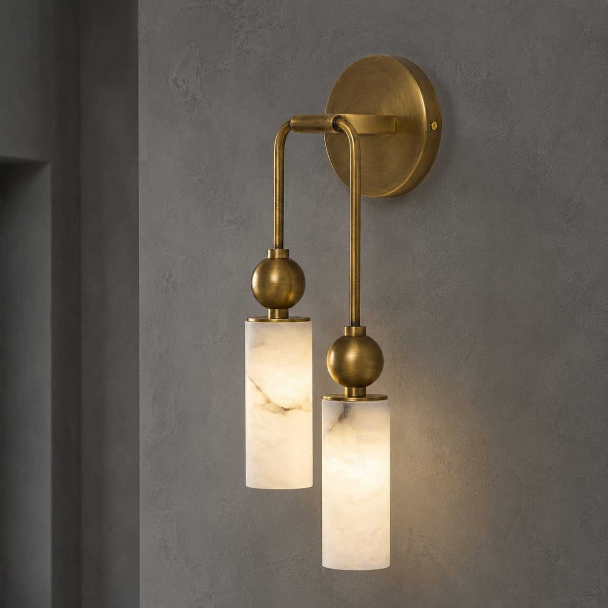 Flush Mount Glass Wall Light Adjustable LED Sconce