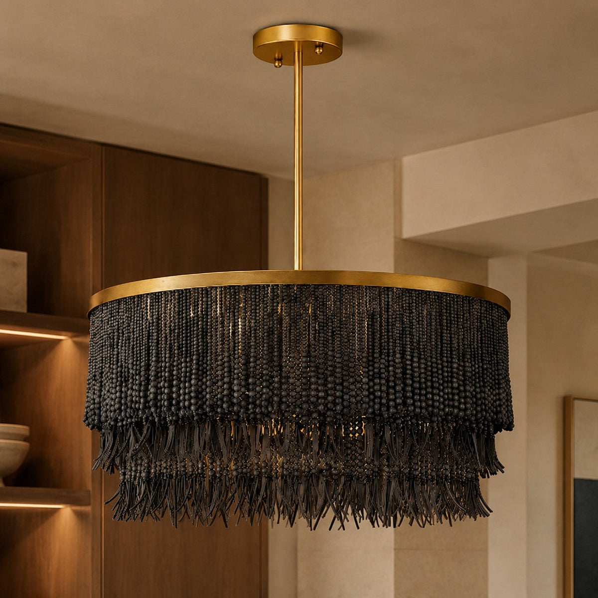 Metal Chandelier Adjustable Hanging LED Light Fixture