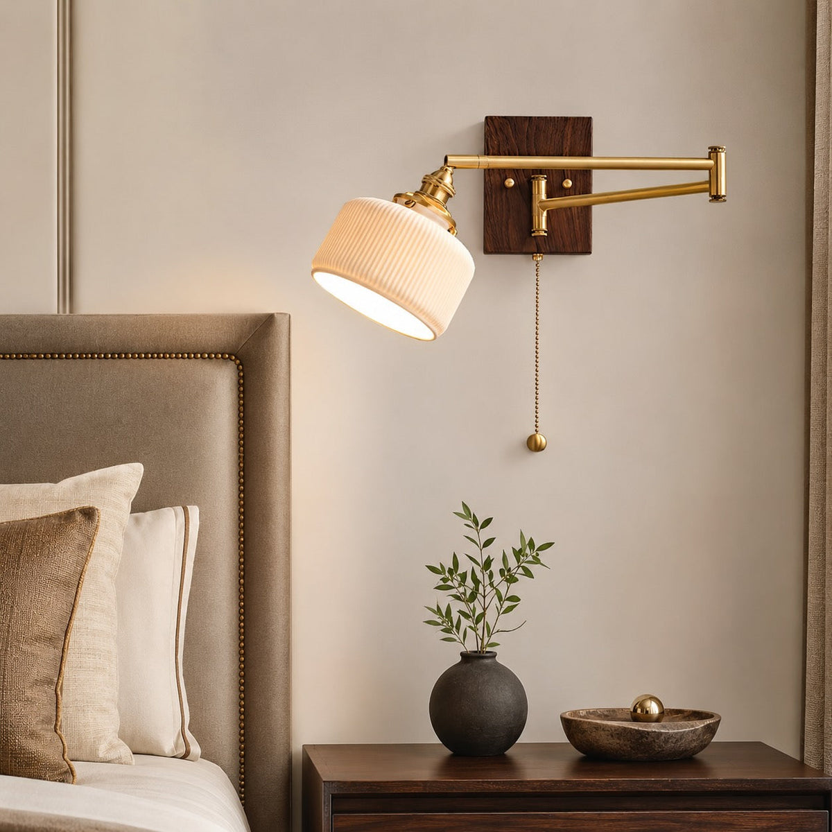 Ceramic Wall Lamp Wall Mounted Dimmable LED Sconce