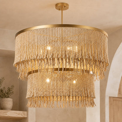 Metal Chandelier Adjustable Hanging LED Light Fixture