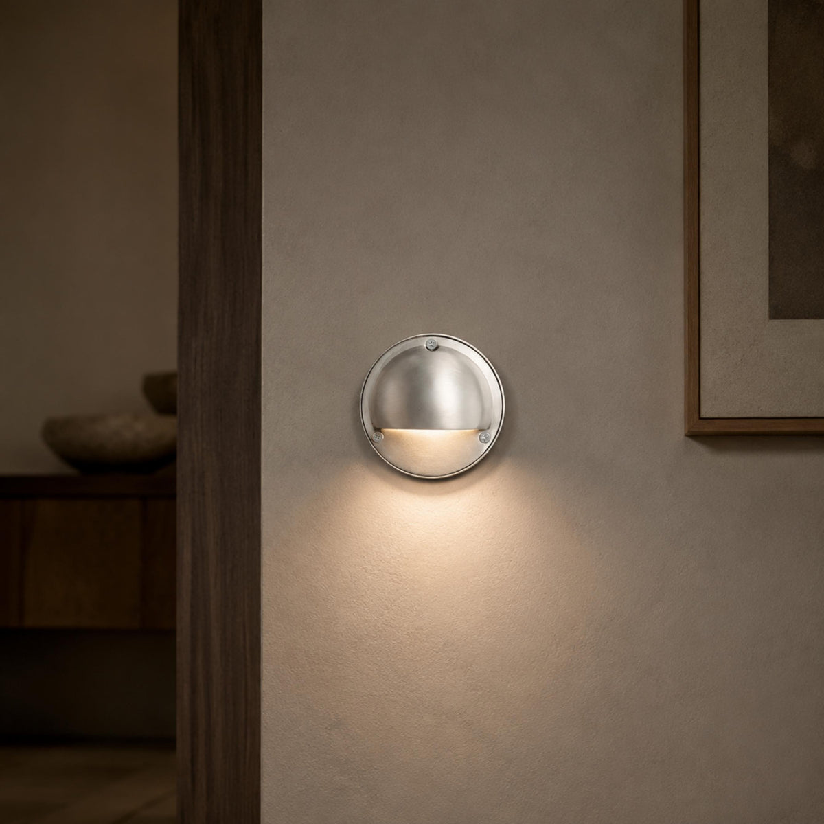 Compact Round Metal LED Wall Sconce