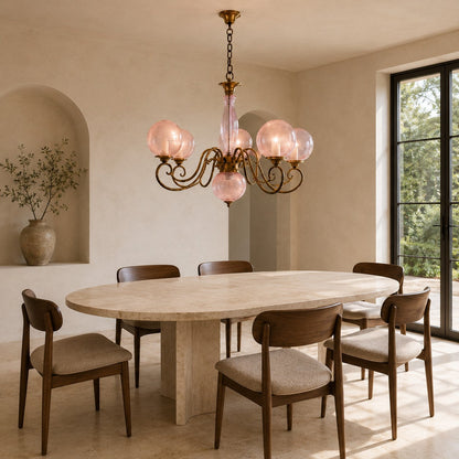 Glass Chandelier Hanging LED Light Fixture Adjustable