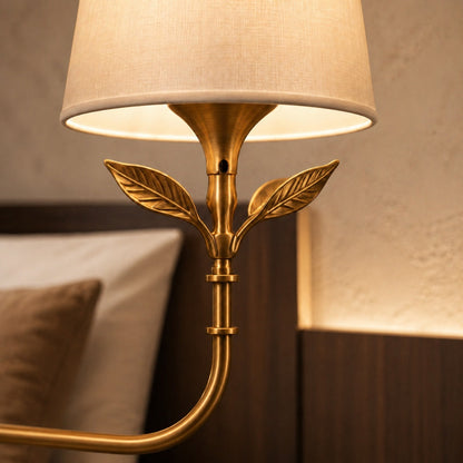 Branching Leaf Chandelier Antique Brass Metal LED