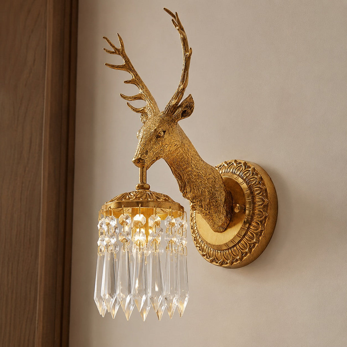 Antler Wall Light Crystal Metal LED Adjustable Sconce
