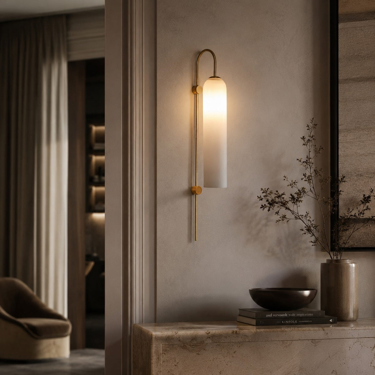Glass Shade Wall Light Wall Mounted Dimmable LED Sconce