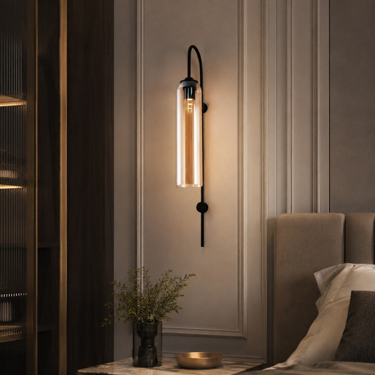 Glass Shade Wall Light Wall Mounted Dimmable LED Sconce