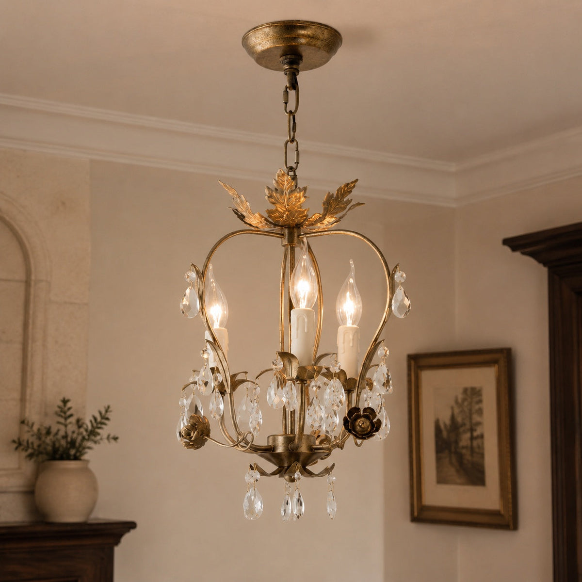 Crystal Chandelier Pendant Light Fixture LED Hanging