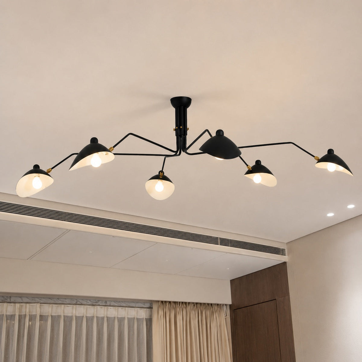 Aluminium & Brass Adjustable LED Flush Mount Ceiling Light 3 or 6 Light