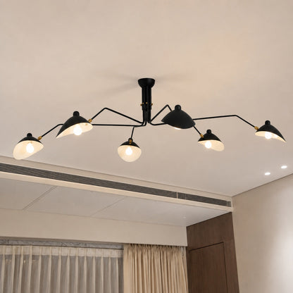 Aluminium & Brass Adjustable LED Flush Mount Ceiling Light 3 or 6 Light