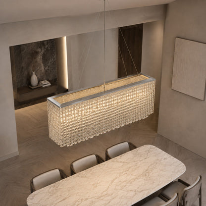 Crystal Chandelier Hanging LED Light Fixture Chrome