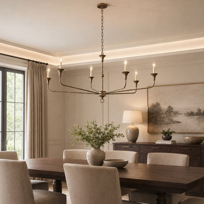 Candle Brass Chandelier E14 5-6 Head LED
