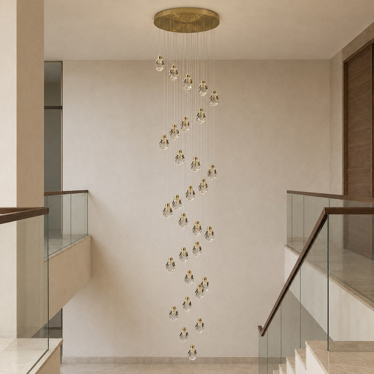 Nordic Crystal Chandelier Adjustable LED 3 to 35 Head