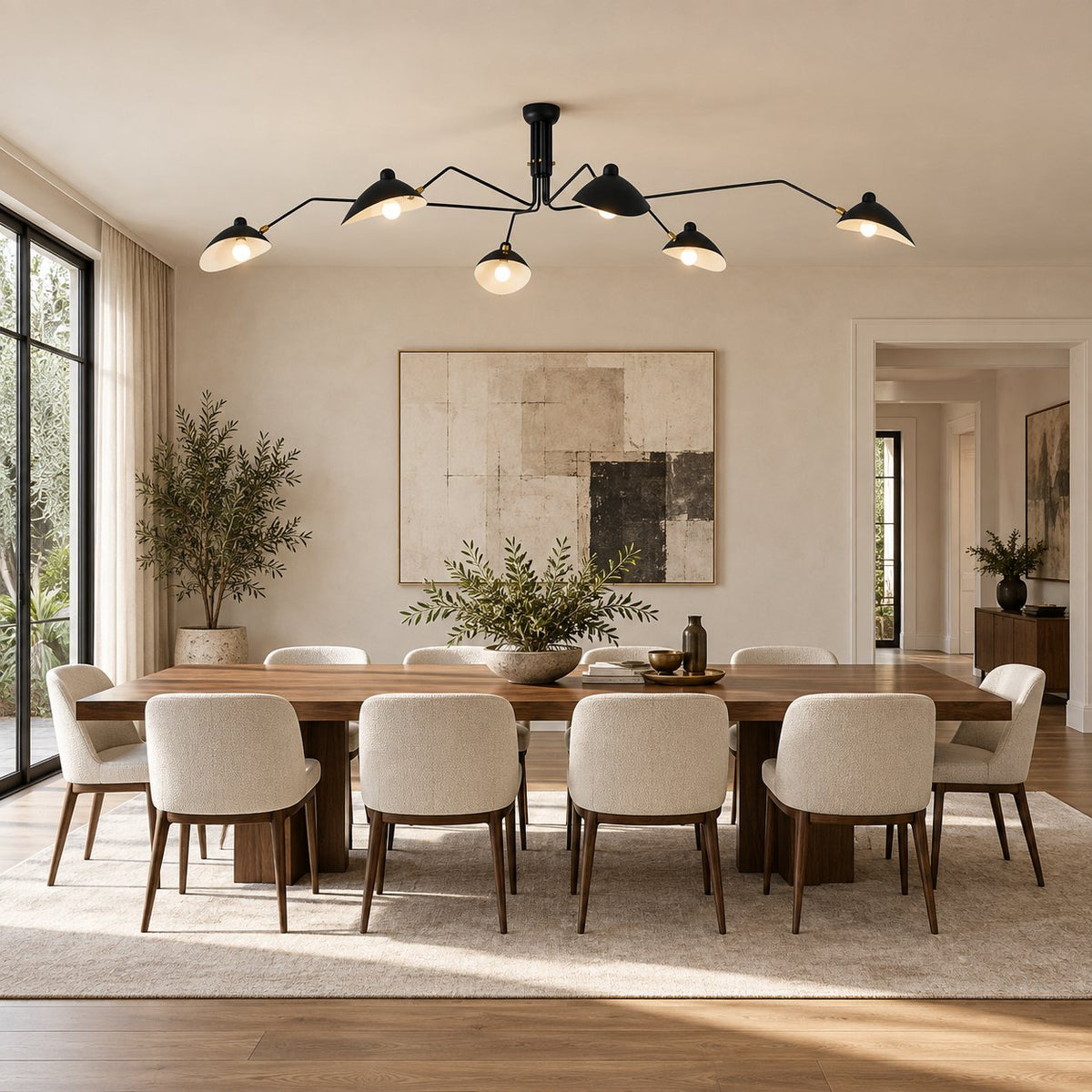 Adjustable Multi-Arm LED Flush Mount Ceiling Light Metal 3 or 6 Light