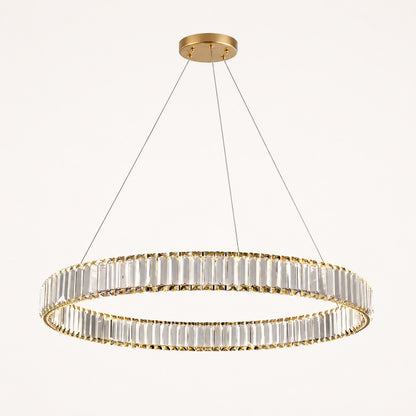 Crystal Chandelier Adjustable Hanging LED Fixture Round