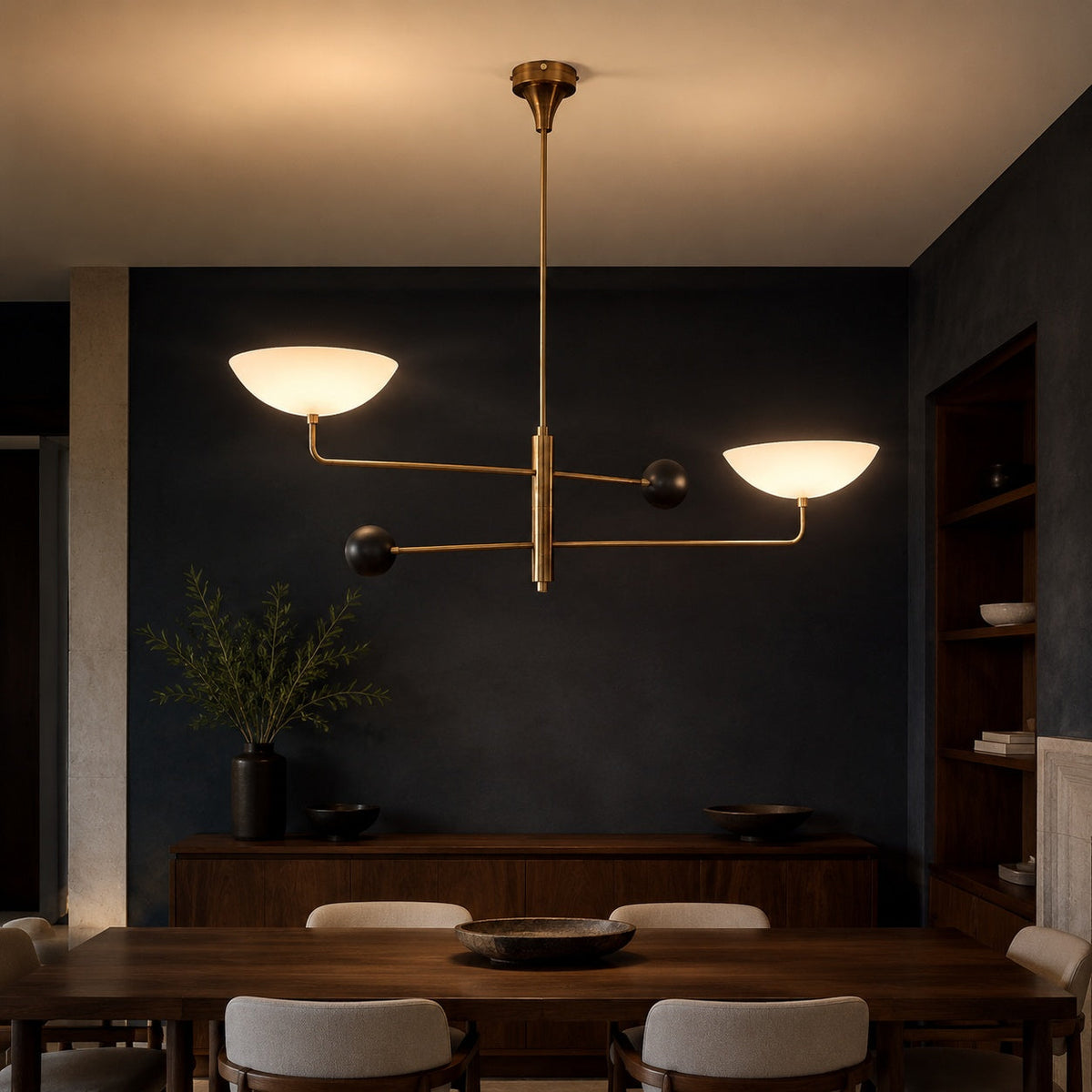 Antique Brass Metal Chandelier 5-Light LED
