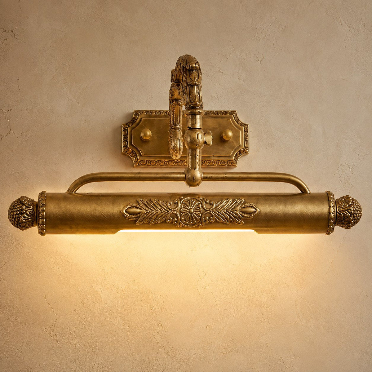 Adjustable Brass LED Wall Sconce 45–76cm Bedside & Living Room Light