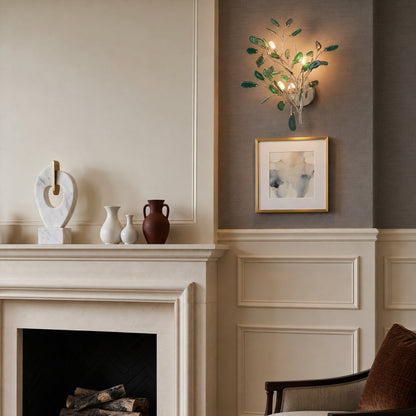 Contemporary Agate Wall Light Metal Fixture Wall