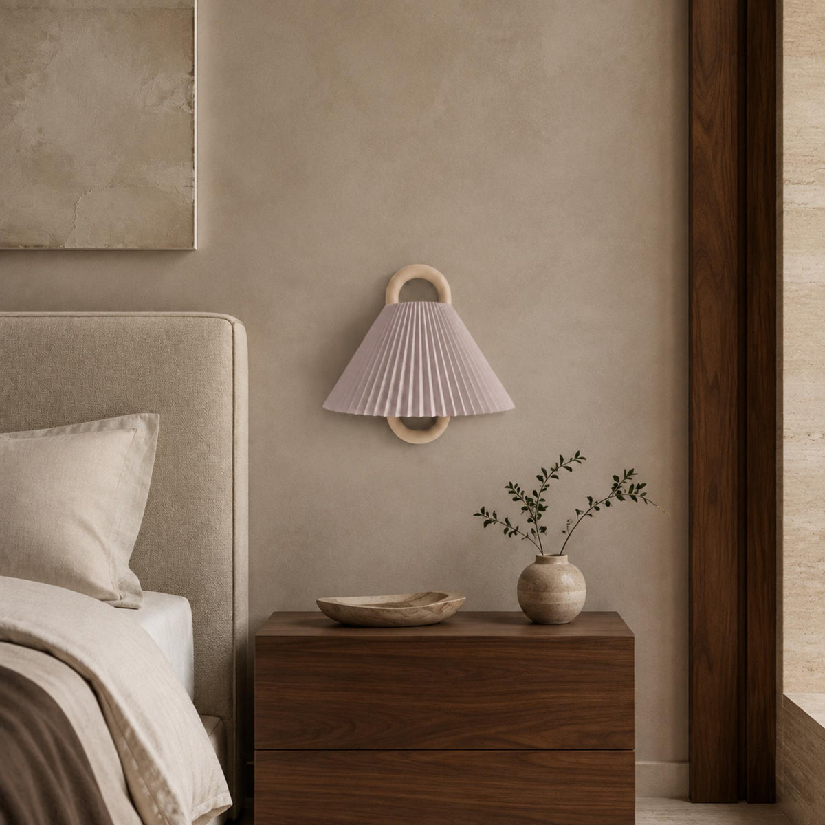Minimalist Wall Light Wall Mounted Beech Wood Base