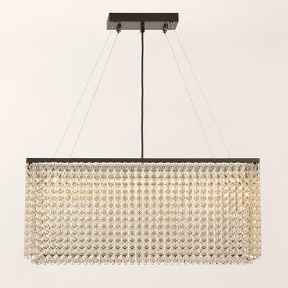 Crystal Chandelier Hanging LED Light Fixture Chrome
