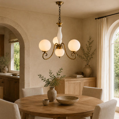 Glass Chandelier Hanging LED Light Fixture Adjustable