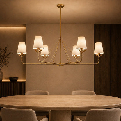 Branching Leaf Chandelier Antique Brass Metal LED