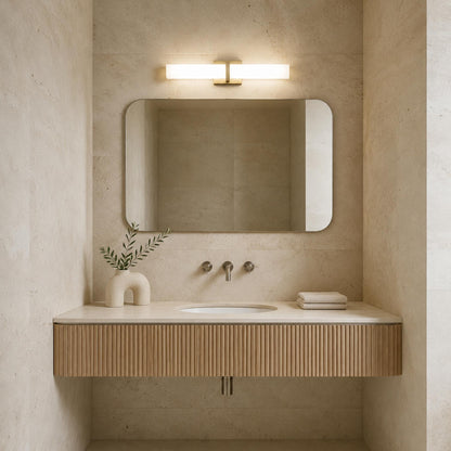 Stainless Steel Glass Panel LED Wall Light Bathroom & Hallway Sconce