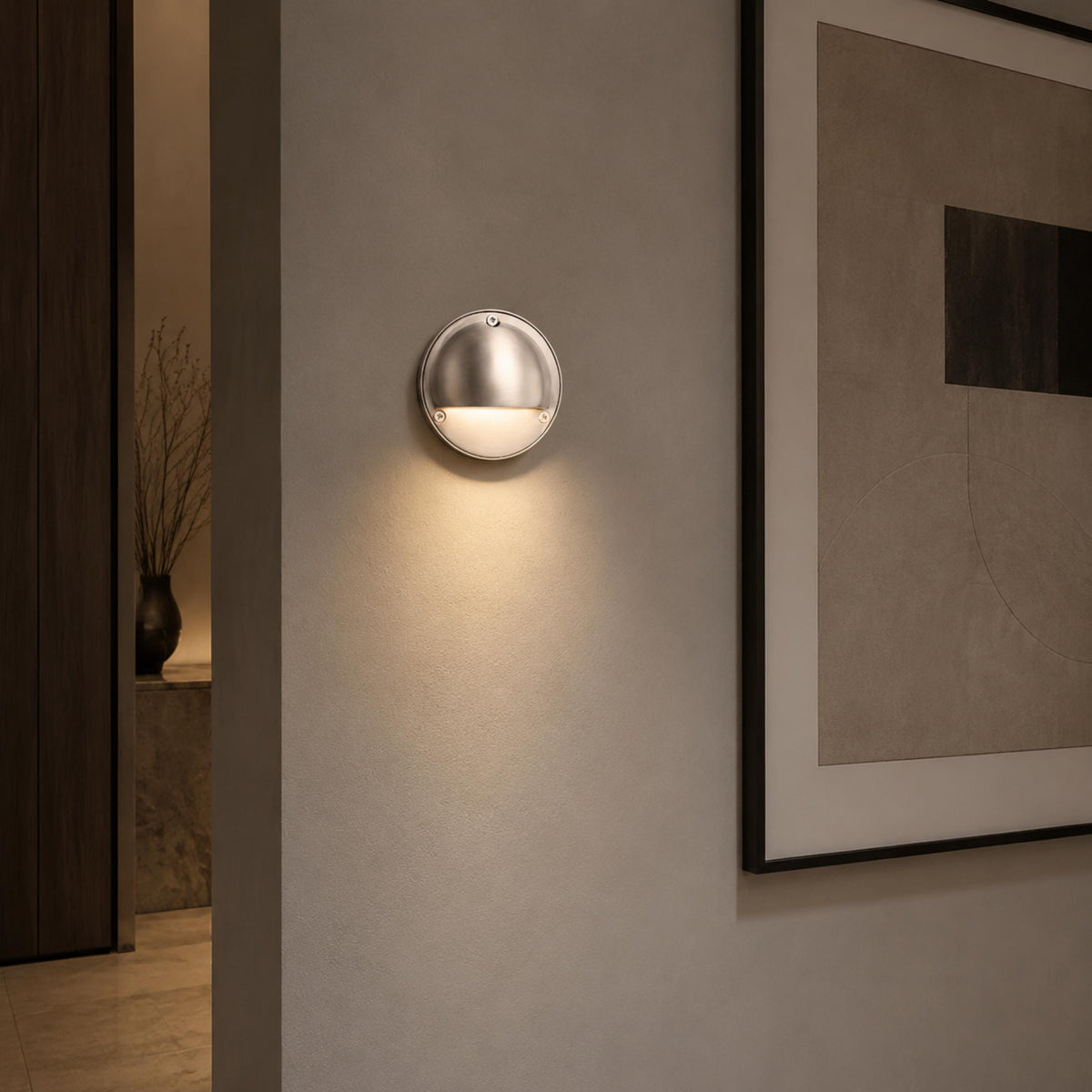 Compact Round Metal LED Wall Sconce