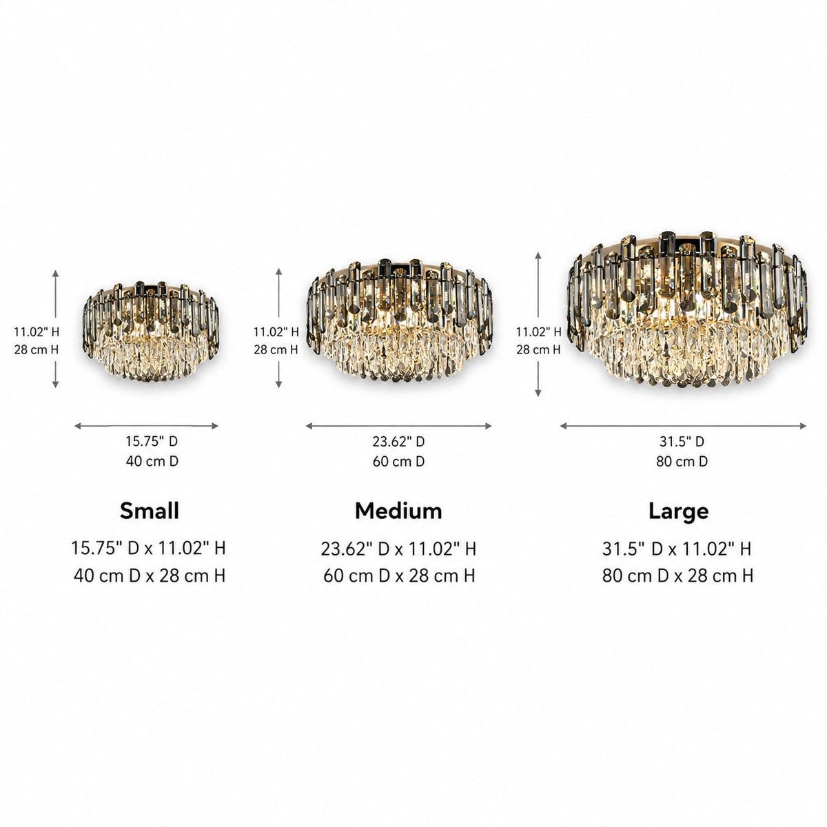 Modern Round Ceiling Light Chandelier with Crystal Accents Stainless Steel LED Adjustable Color Temperature