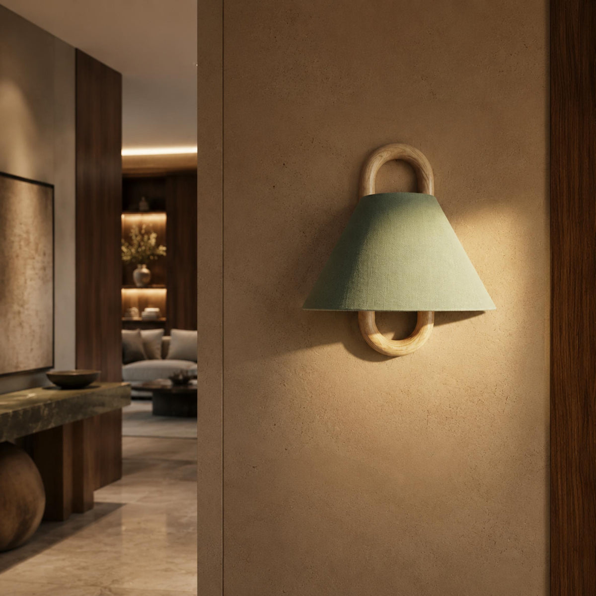 Minimalist Wall Light Wall Mounted Beech Wood Base
