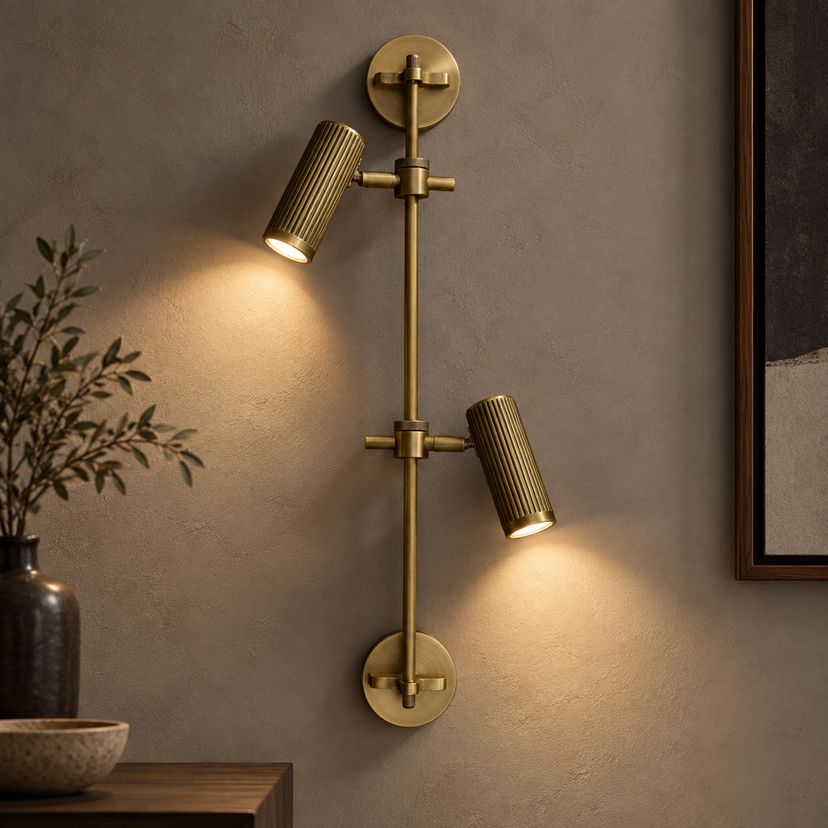 Bronze Rail Wall Light Adjustable Spotlight LED Sconce