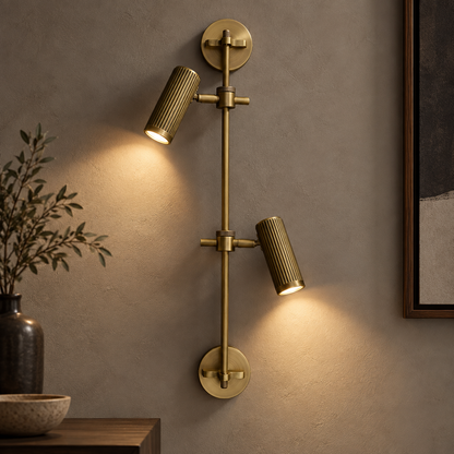 Bronze Rail Wall Light Adjustable Spotlight LED Sconce