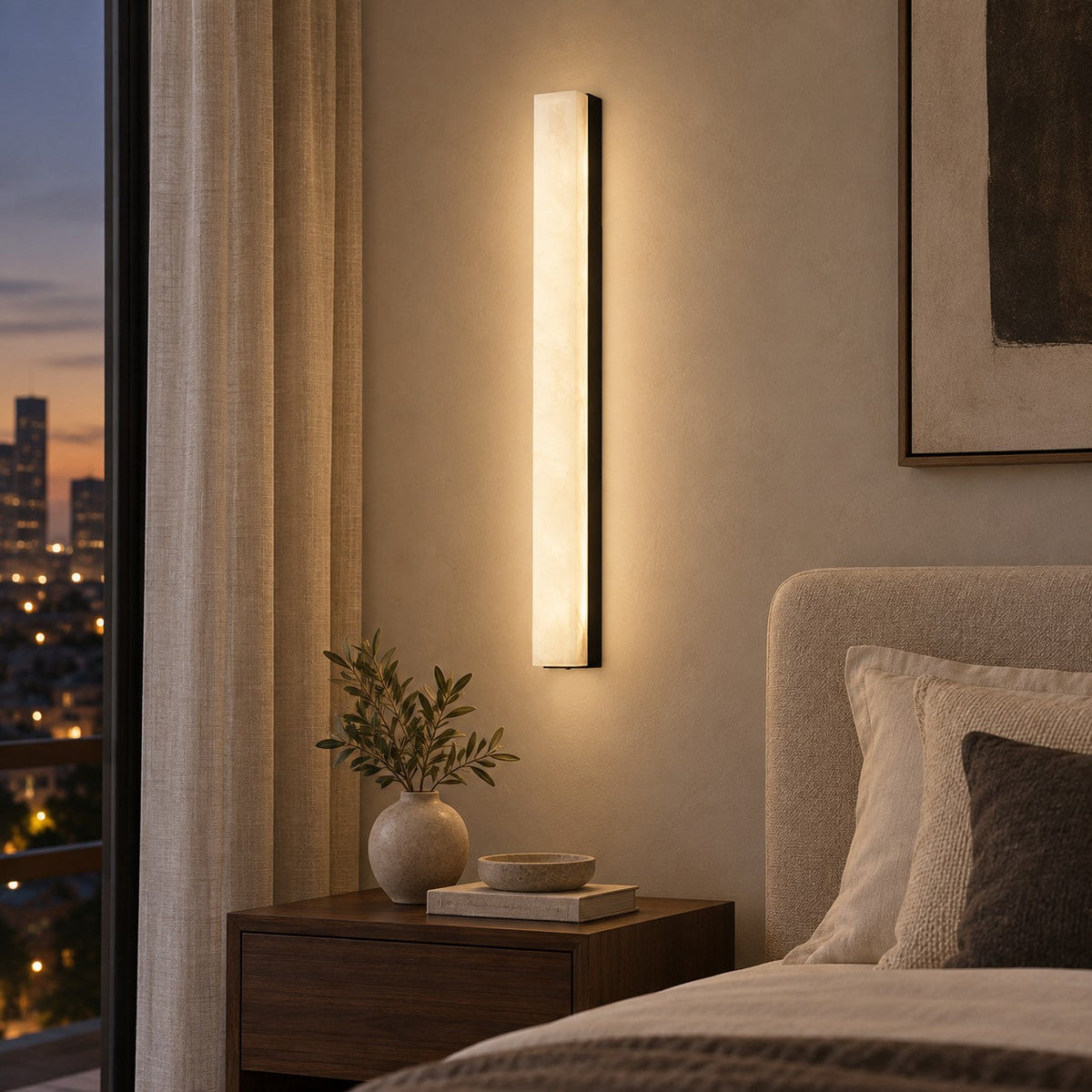 Alabaster Stone Wall Lamp LED Warm Sconce Wall Mounted