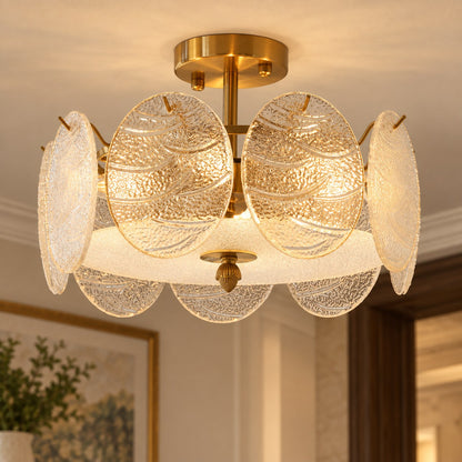 Copper Multi-Head LED Flush Mount Ceiling Light 5 to 8 Light Warm White