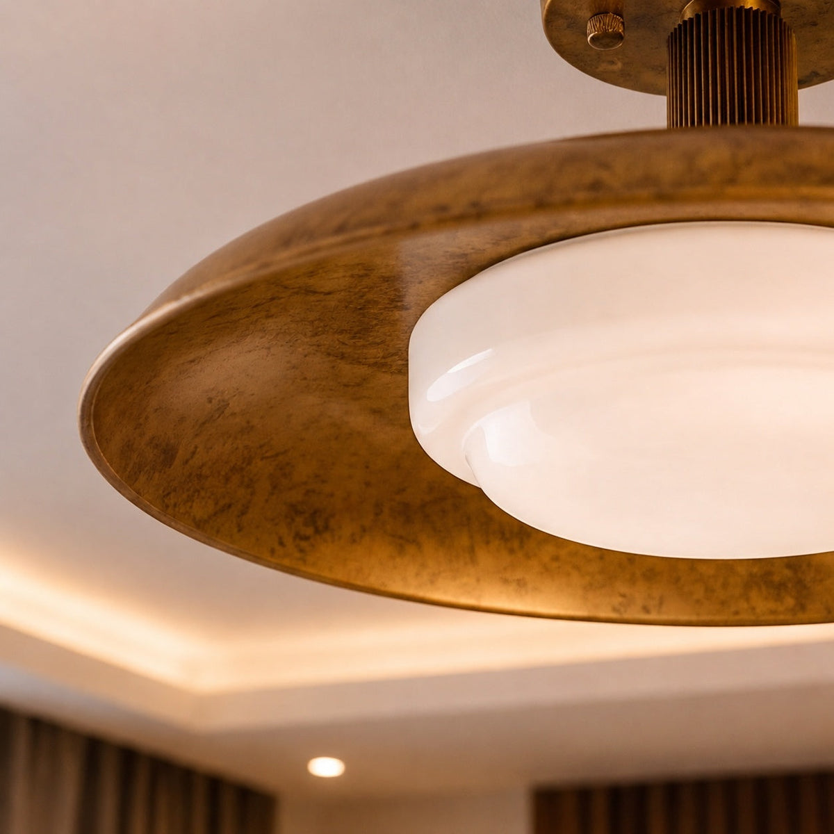 Adjustable Metal LED Flush Mount Ceiling Light Gold or Nickel Dimmable