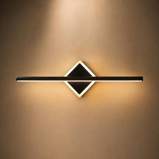 Geometric Diamond LED Vanity Wall Lamp Gold or Black 40–80cm