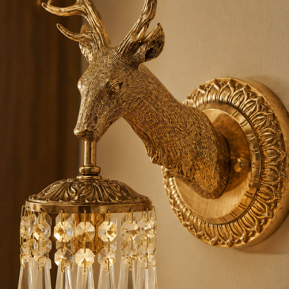 Antler Wall Light Crystal Metal LED Adjustable Sconce