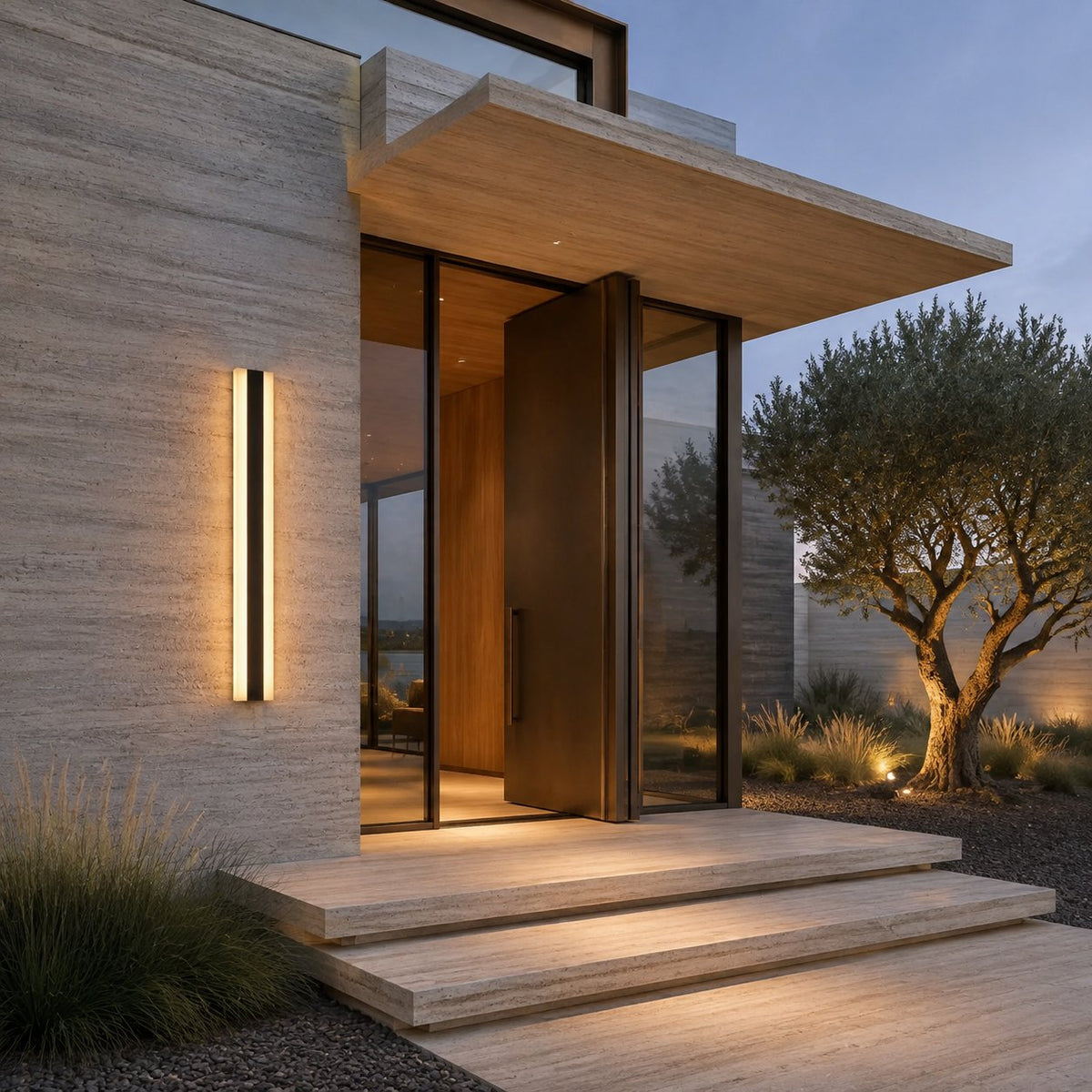 Modern Outdoor Wall Light Black Metal Wall Mounted LED Weatherproof Adjustable