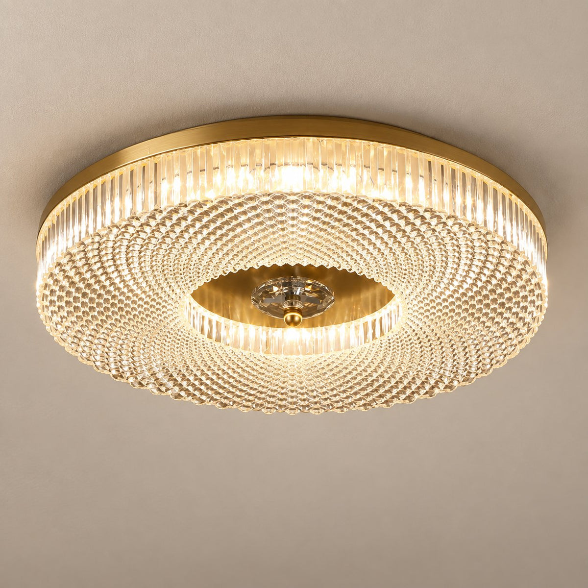 Modern LED Flush Mount Ceiling Light Aluminum Dimmable 12 Inch Diameter Energy Efficient Fixture