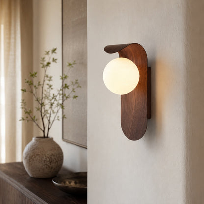 Bentwood Opal Glass Wall Light Nordic LED Sconce