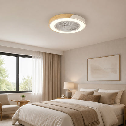 Bladeless Round or Square Flush Mount Ceiling Fan with Dimmable 36W LED Light