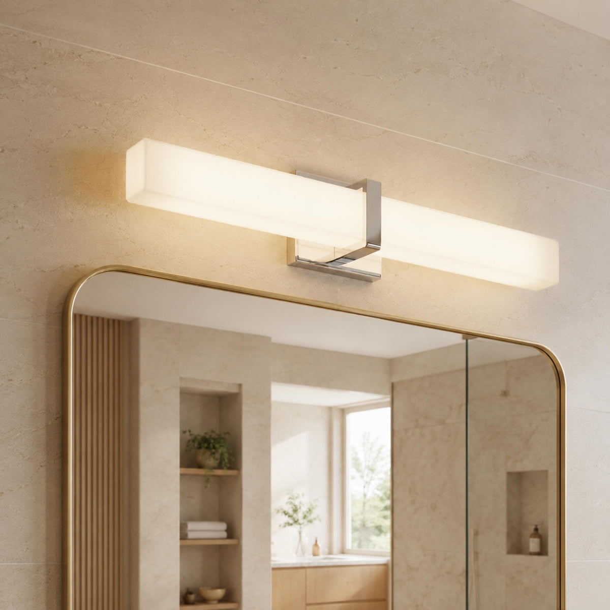 Stainless Steel Glass Panel LED Wall Light Bathroom & Hallway Sconce